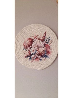 Buççin Online Mağaza  Bohem Duvar Tabağı/duvar Süsü/dijital Baskılı/20*20 cm Krem Pamuk