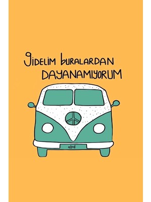 Buççin Online Mağaza  Ahşap Gidelim Buralardan Dayanamıyorum Duvar Poster Ahşap Çok Renkli