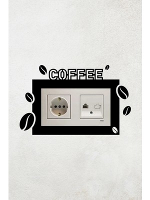 Buççin Online Mağaza  Coffee Kahve Tasarım 2li Dekoratif Priz Çerçevesi (Iç Ölçü 15,5x8,4 Cm) Ev Dekoru - Kahve Kosesi Ahş