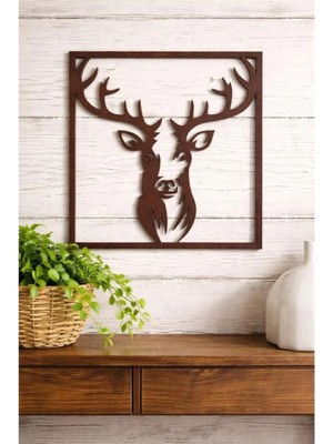 Buççin Online Mağaza  Rustik Metal Geyik Duvar Dekoru – Modern & Country Tarz Dekoratif Duvar Süsü 21CM Plastik Çok Renkli