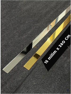 Buççin Online Mağaza  15MM x 280CM Pleksi Ayna Şerit – Altın & Gümüş | Esnek, Kırılmaz, Kendinden Yapışkanlı Plastik Altın