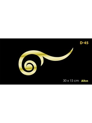 Buççin Online Mağaza  D-45 Altın 30 x 15 cm Sibu Aynalı Pleksi Mobilya Dolap Süsü Altın