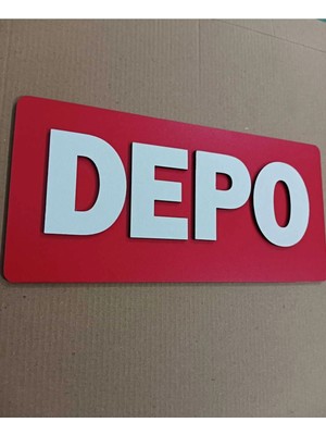 Buççin Online Mağaza  Depo Fabrika Iş Yeri Ofis Yönlendirme Tabelası Ahşap Kırmızı