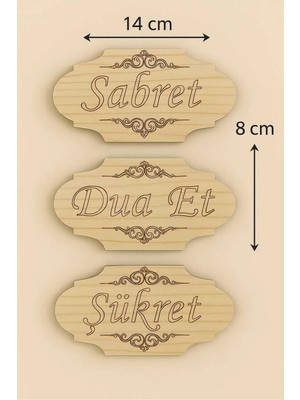 Buççin Online Mağaza  Ahşap Sabret, Şükret, Dua Et, Duvar Dekoru, Süsü, Levhası Ahşap Çok Renkli