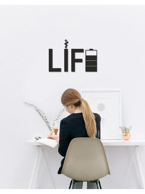 Buççin Online Mağaza  Life Duvar Yazısı Siyah