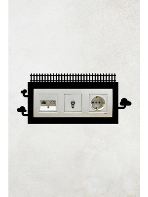 Buççin Online Mağaza  Çit Tasarım 3lü Priz Çerçevesi (Iç Ölçü 22,75X8,4 Cm) Üçlü Dekoratif Çerçeve - Kahve Kosesi Ahşap Si