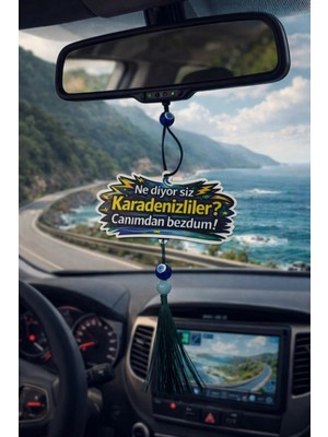 Buççin Online Mağaza  Taşacak Bu Denizin Dizi Lepikleri Yazılı Nazarlıklı Araç Dikiz Aynası ve Duvar Süsü Püsküllü 1’li Ah