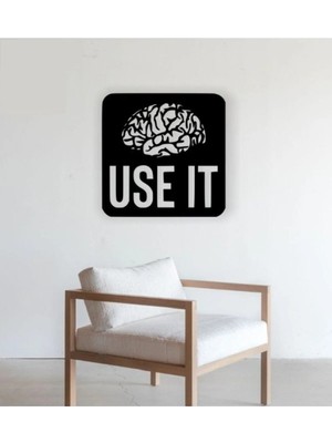 Buççin Online Mağaza  Use It Lazer Kesim Ahşap Duvar Süsü - Duvar Dekoru ( 35X35 cm ) Ahşap Siyah