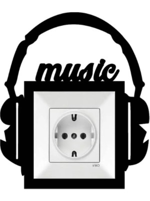 Buççin Online Mağaza  Minay Music Priz / Anahtar Çerçeve Süsü- Dekoru ( Viko Marka- Iç Ölçüsü 8,2*8,5 cm Dir ) Ahşap Siyah