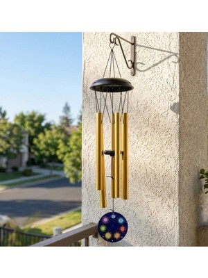 Buççin Online Mağaza  Metal Rüzgar Çanı 90 cm Balkon Süsü ve Duvar Süsü Metal Altın