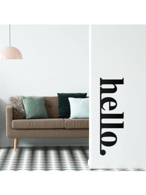 Buççin Online Mağaza  Hello Ahşap Duvar Yazısı - Duvar Dekoru (50*20 Cm) Ahşap Siyah