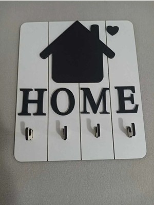 Buççin Online Mağaza  Ev Dekor Home Yazılı Duvar Dekor Anahtarlık Ahşap Beyaz