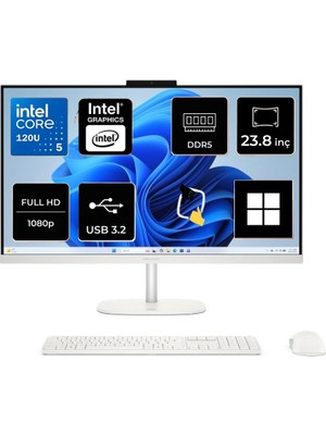 Hp omnistudio 24-CU0009NT Intel Core 5 120U 64GB 1tb SSD W11 Pro 23.8" IPS All In One D61Z0EA Snertech