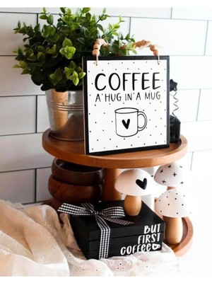 Buççin Online Mağaza  Coffee Bar Kahve Köşesi Duvar Dekor ve Mutfak Süsü, Askılıklı  Ahşap Pano, Kahve Köşesi Tabela Ahşap