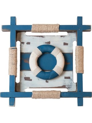 Buççin Online Mağaza  Marin Ahşap Duvar Aksesuarı 26X26 cm Ahşap Mavi