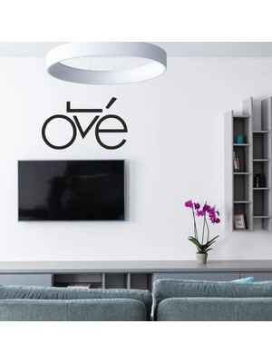 Buççin Online Mağaza  Love Bsiklet Temalı Duvar Yazısı Ahşap Mdf Ahşap Siyah