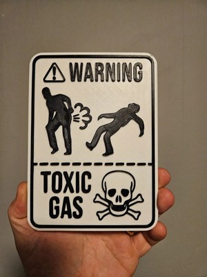 Buççin Online Mağaza  "toksik Gaz" 3D Dekoratif Tabela Plastik Çok Renkli