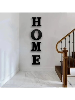 Buççin Online Mağaza  Home Yazılı 4'lü Duvar Dekoru Tablo Ahşap Siyah