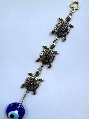 Buççin Online Mağaza  Zamak Döküm Metal 3'lü Kaplumbağa Figür Duvar Kapı Süsü ve Aksesuar Metal Çok Renkli