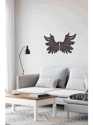 Buççin Online Mağaza  Melek Kanatı Figürlü 3D Mdf Tablo Evinize Ofisinize Yeni Tarz Ahşap Beyaz