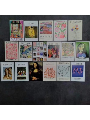 Buççin Online Mağaza  Poster Set 28 Sanat Serisi Tasarım Duvar Kağıdı Metal Çok Renkli