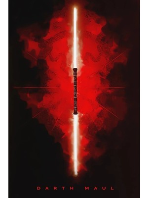 Buççin Online Mağaza  Ahşap Star Wars Darth Maul Duvar Poster Ahşap Çok Renkli