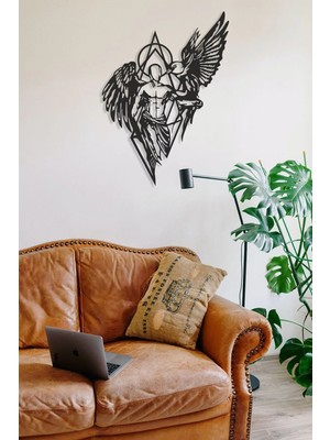 Buççin Online Mağaza  Angel Melek Mdf Duvar Dekorasyon Lazer Kesim 43X30 cm Ahşap Siyah