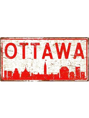 Buççin Online Mağaza  Ottava Silüetli Dekoratif Alüminyum Tabela - Ottava Manzaralı Duvar Dekoru Levha - 15CM x 30CM Metal