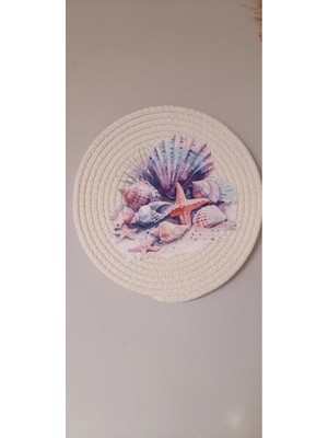 Buççin Online Mağaza  Bohem Duvar Tabağı/duvar Süsü/dijital Baskılı/20*20 cm Krem Pamuk