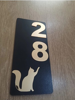 Buççin Online Mağaza  Kedi Dekor Apartman Daire Kapı Numarası Otel  Apart Yurt Pansiyon Numara Ahşap Mdf Pleksi Dekor Ahşa