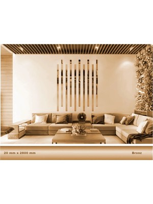 Buççin Online Mağaza  20 mm x 2800 mm Bronz Sibu Aynalı Pleksi Şerit Mobilya Süsü Akrilik Metalik