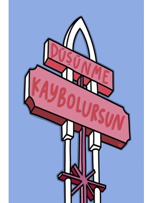 Buççin Online Mağaza  Ahşap Düşünme Kaybolursun Duvar Poster Ahşap Çok Renkli