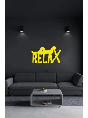 Buççin Online Mağaza  Relax Sakin Sarı Ahşap Tablo Mdf Lazer Kesim 3mm Duvar Dekorasyon Süsü (Kendinden Yapışkanlı) Ahşap