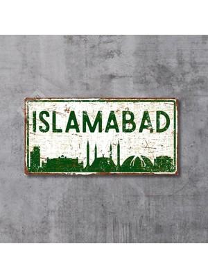Buççin Online Mağaza  Islamabad Silüetli Dekoratif Alüminyum Tabela - Islamabad Manzaralı Duvar Dekoru Levha - 10CMX20CM M