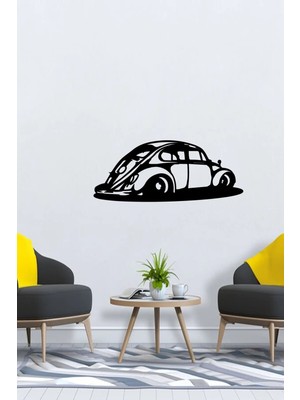 Buççin Online Mağaza  Siyah Vw Beetle Araba Ahşap Tablo Lazer Kesim 3mm Duvar Dekorasyon Süsü (Kendinden Yapışkanlı) Ahşap