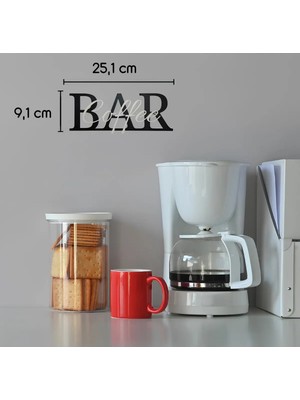 Buççin Online Mağaza  Coffee Bar Kahve Köşesi Yazısı Dekoratif Duvar Süsü Siyah Beyaz Kolay Montaj Plastik Çok Renkli