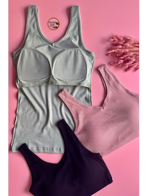 Elosia Chic Drape | 3 Adet V Yaka Pedli No Bra Kolsuz Modal Kumaş Atlet Seti