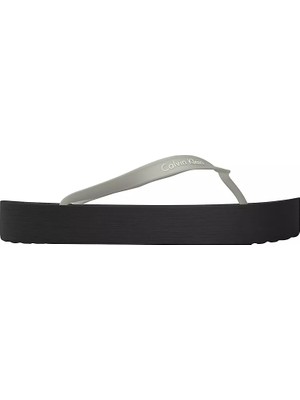 Calvin Klein Kadın Rahat Taban Deri Ck Desen Günlük Kullanım Siyah Terlik HW0HW03120-06Y