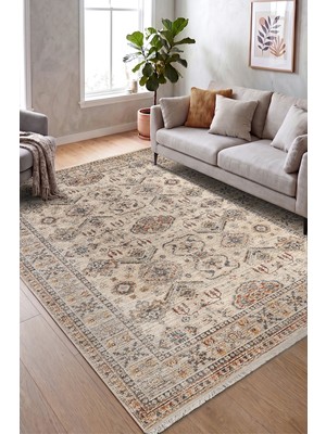 Colore Home Retro Renkli Etnik Desen Vintage Dokuma Salon Halısı