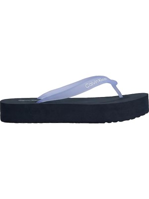 Calvin Klein Kadın Rahat Taban Deri Ck Desen Günlük Kullanım Mavi Terlik HW0HW03120-CIY