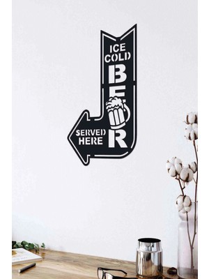 Buççin Online Mağaza  Beer Ice Cold Duvar Dekoru Tablo Siyah Ahşap Mdf Ahşap Siyah