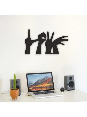 Buççin Online Mağaza  Baba Kız Tablo Ahşap Mdf Lazer Kesim Ahşap Siyah