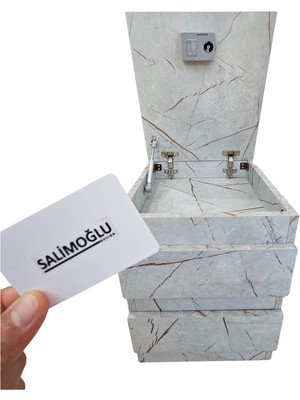 SALİMOĞLU DESIGN Salimoğlu Desıgn Salimoğlu Desıgn Elektronik Kilitli Gizli Bölmeli Komodin | Kartlı Güvenlikli Modern Şifonyer | Sınırlı Sayıda Özel Renk Lagina