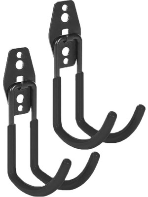Microcase Çok Amaçlı J Tipi Pvc Kaplamalı Kaymaz Metal Askılık Ağır Yük Askısı Depo Garaj Bahçe 2 Adet - AL5874