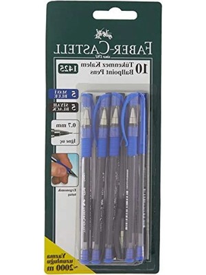 Die Grup Faber-Castell 1425 10'lu 2 Renk Tükenmez ( 5 Siyah+5 Mavi)