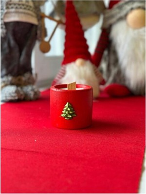 Empressco Yılbaşı Temalı Beton Saksı Doğal Soya Kokulu Mumu Yeniyıl Noel Mum
