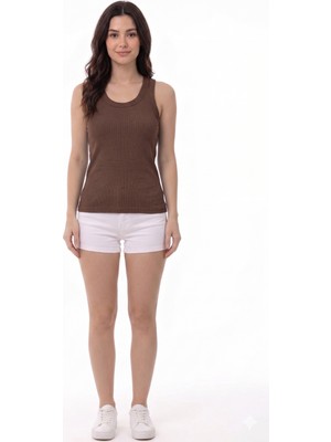 End Black Store Kadın Kaşkorse Bisiklet Yaka Sıfır Kol Basic Atlet