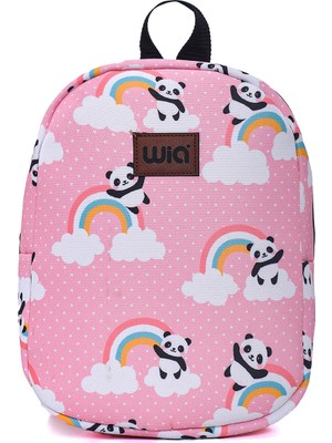 Wia Pembe Panda Eğlenceli Baskı Tek Bölmeli Kreş Çanta