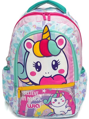 Wia 3 Bölmeli Unicorn Okul Sırt Çantası Turkuaz