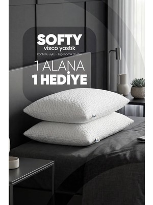 Pillow Market Softy Ortopedik Visco Yastık 2'li Set - Boyun Destekli Yıkanabilir Kılıf 60X40 cm